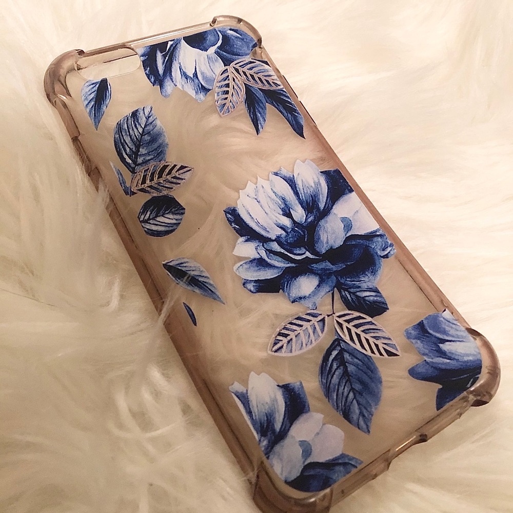 Iphone 6 plus blue floral case